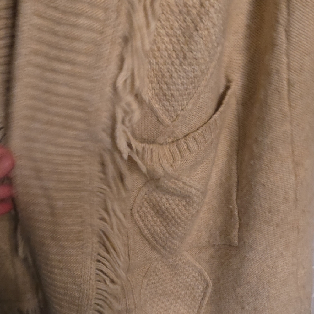 a.n.a Fringe Cardigan Sweater - Tan - Picture 4 of 5